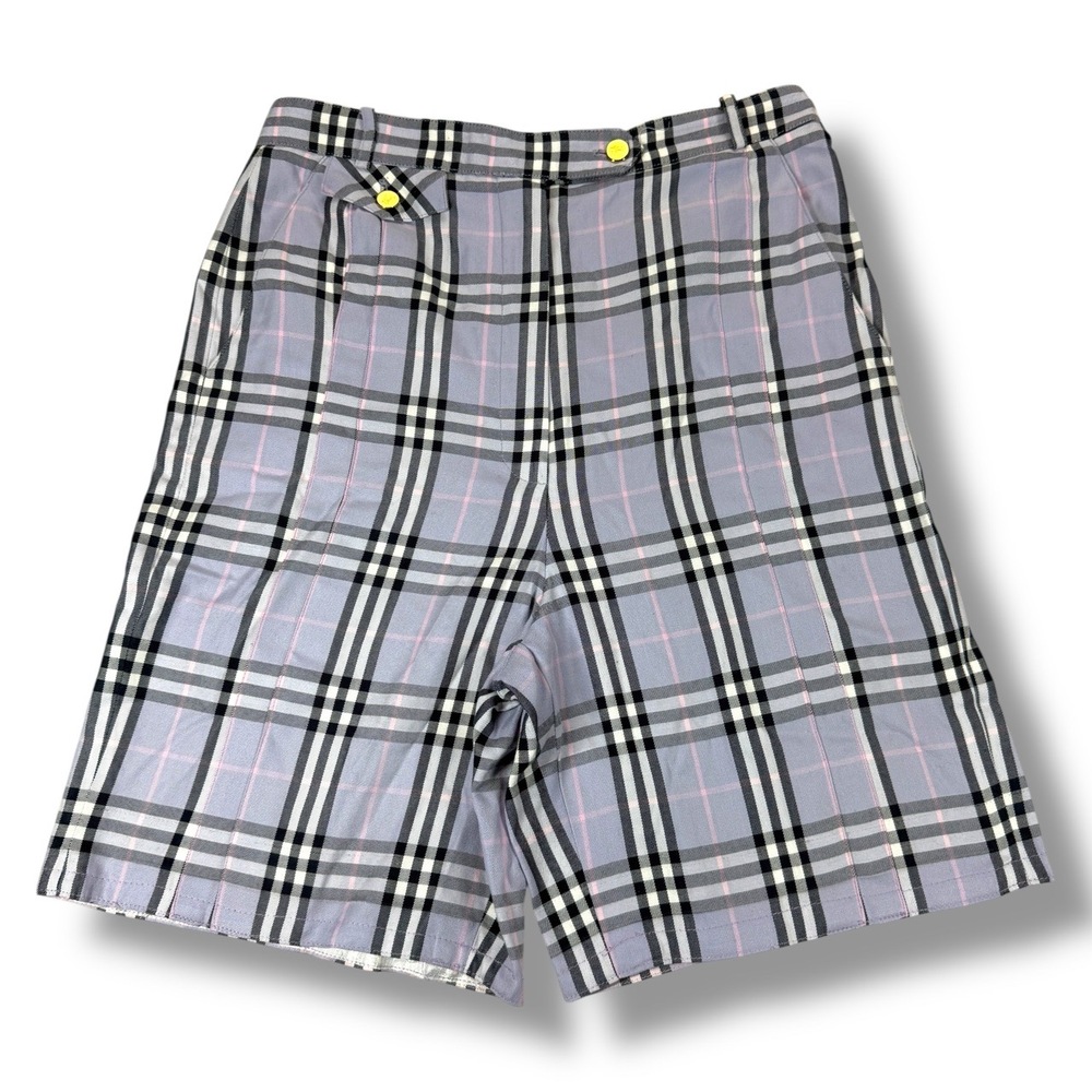 Burberry Checkered Shorts in Gray and Pink